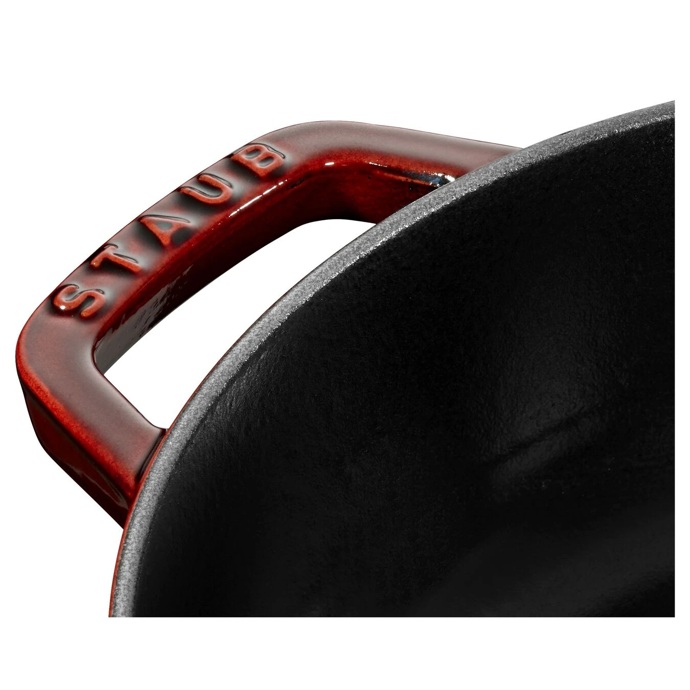 Staub 28 Cm Round Cast Iron Saute Pan Chistera Grenadine-red 5 Staub 28 Cm Round Cast Iron Saute Pan Chistera Grenadine-red - Image 3