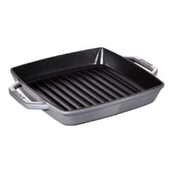 Staub 23 X 23 Cm Square Cast Iron Grill Pan Graphite-grey
