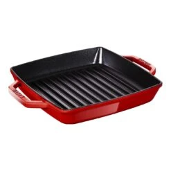 Staub 23 X 23 Cm Square Cast Iron Grill Pan Cherry
