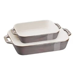 Staub 2-pcs Rectangular Ovenware Set Ancient-grey