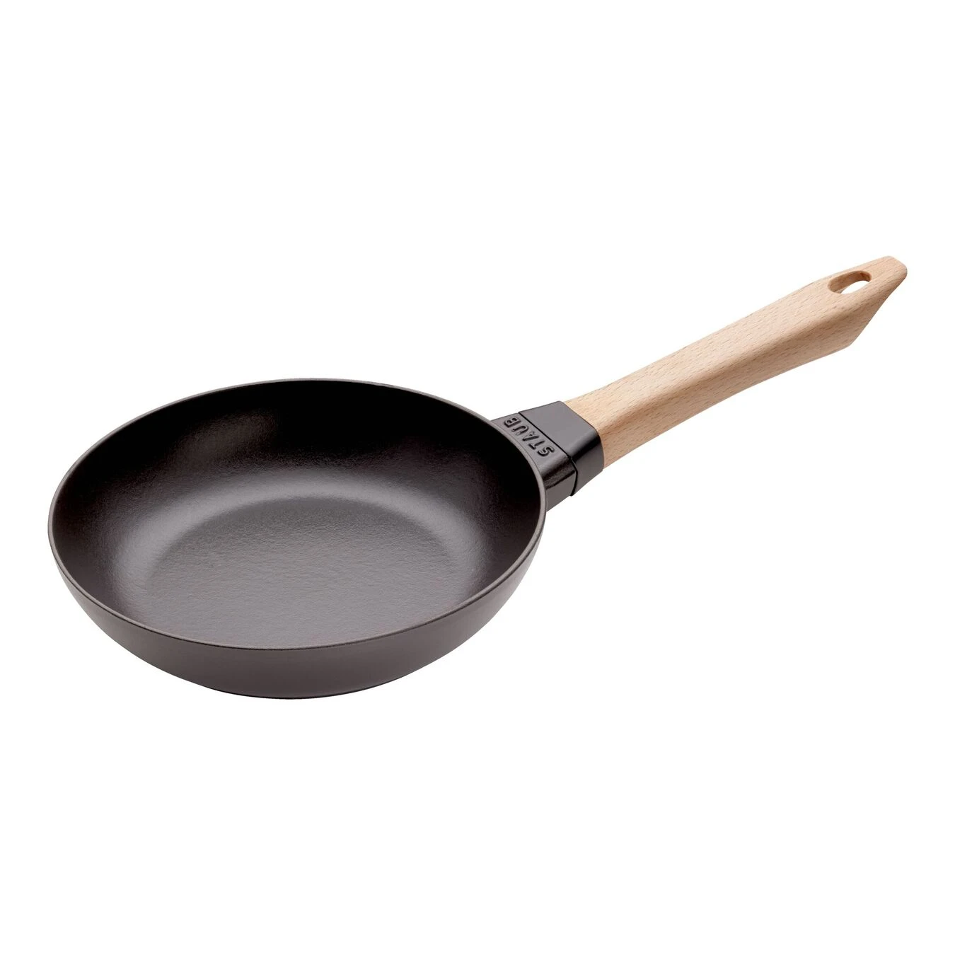 Staub 20 Cm Cast Iron Frying Pan With Wooden Handle Black 3 Staub 20 Cm Cast Iron Frying Pan With Wooden Handle Black
