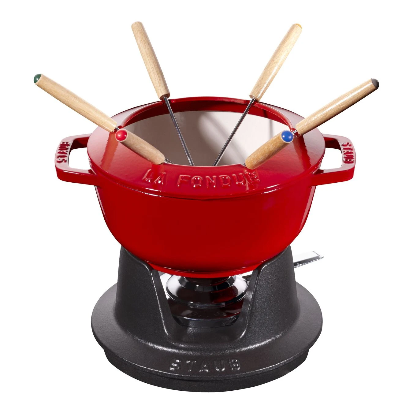 Staub 18 Cm Fondue Set Cherry 3 Staub 18 Cm Fondue Set Cherry