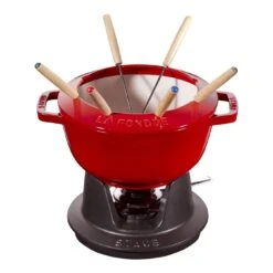 Staub 20 Cm Fondue Set Cherry