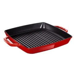 Staub 28 X 28 Cm Square Cast Iron Grill Pan Cherry