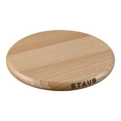 Staub 16 Cm Round Beech Trivet Magnetic Brown