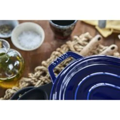 Staub 33 Cm Oval Cast Iron Cocotte Dark-blue -Staub 424419733