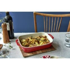 Staub 27 Cm X 20 Cm Rectangular Ceramic Oven Dish Cherry 9 Staub 27 Cm X 20 Cm Rectangular Ceramic Oven Dish Cherry -Staub 424423027