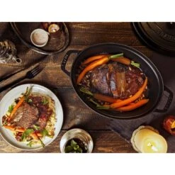 Staub 33 Cm Oval Cast Iron Cocotte Black 13 Staub 33 Cm Oval Cast Iron Cocotte Black -Staub 424423885