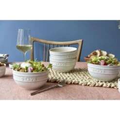 Staub 4-pcs Ceramic Bowl Set Ivory-white -Staub 424424096