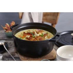 Staub 28 Cm Round Cast Iron Cocotte Black -Staub 750033443