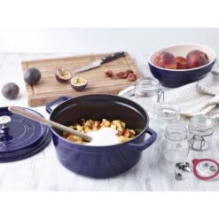 Staub 26 Cm Round Cast Iron Cocotte Dark-blue -Staub 750036210