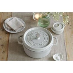 Staub 20 Cm Round Cast Iron Cocotte White Truffle -Staub 750037975