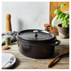 Staub 31 Cm Oval Cast Iron Cocotte Black -Staub 750058440