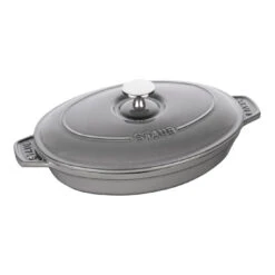 Staub 23 Cm Oval Cast Iron Oven Dish With Lid Graphite-grey